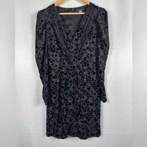 Tommy Hilfiger Cocktail Dress Velvet Burnout Holiday Whimsigoth Dark Feminine 10